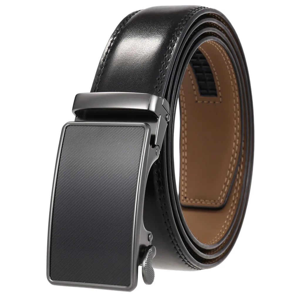 Famous Brand Belt Male Designer Automatic Buckle Genuine Leather Men Belt  Luxury Belts for Men 3.5cm New Black Brown Plus Size