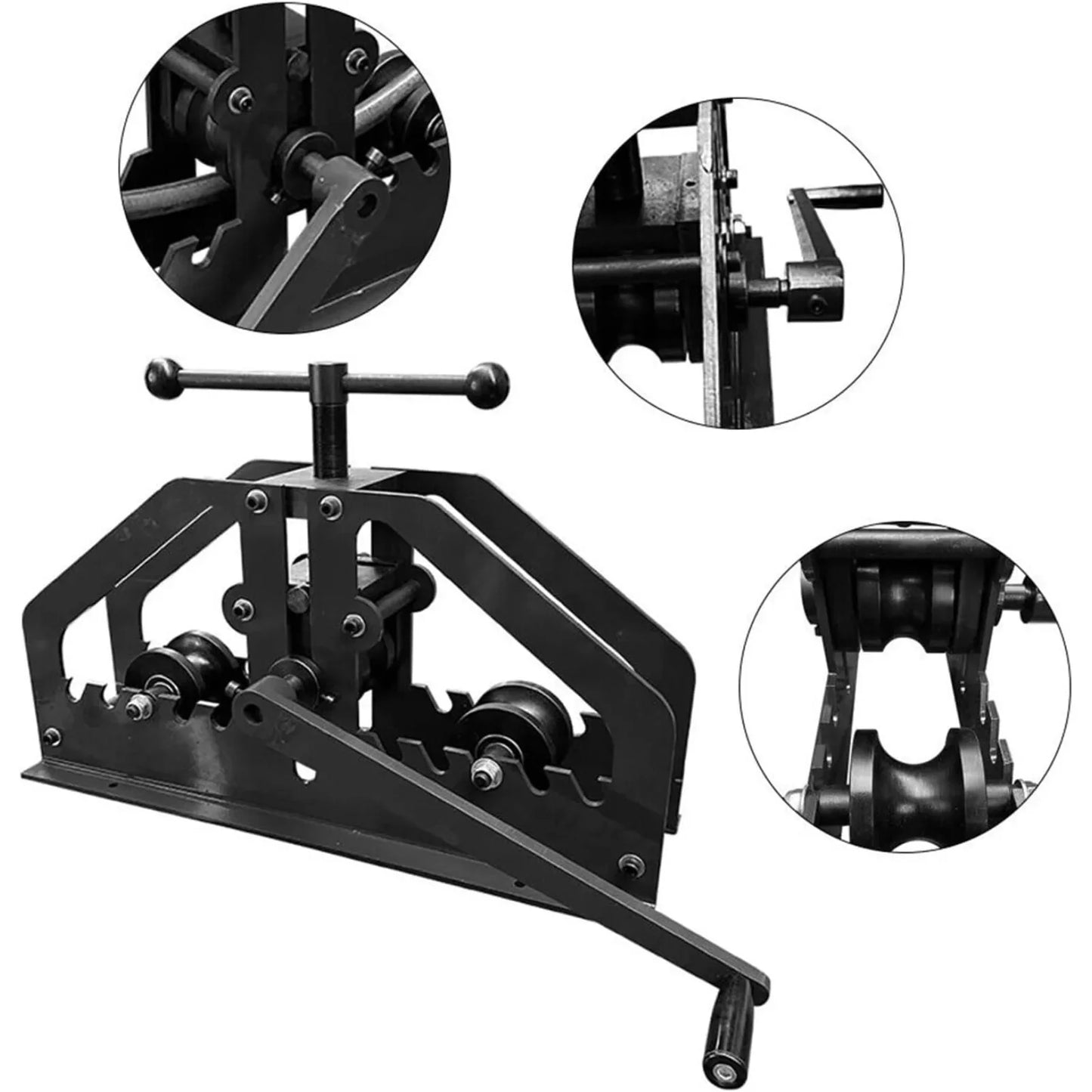 TR-60 Round Roll Bender, Heavy Duty Metal Brake Bender Multifunctional Bender Industrial Portable Tube Roll Tool for 1.5 Inches