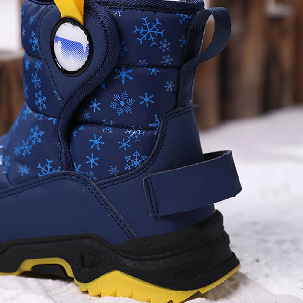Waterproof Fur Lined Winter Snow Boots For Kids Warm Cozy