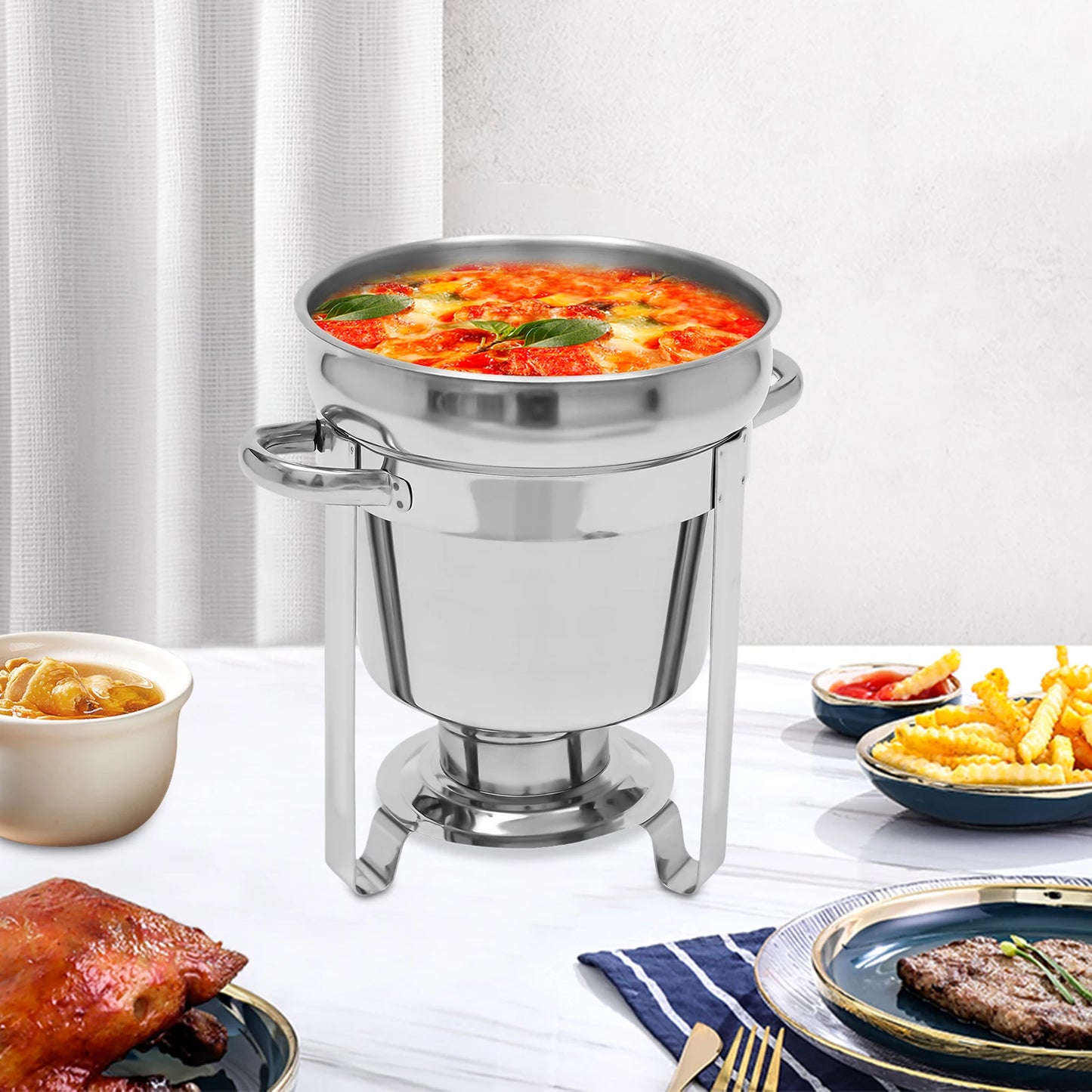 7L Stainless Steel Soup Warmer Pot With Lid For Camping