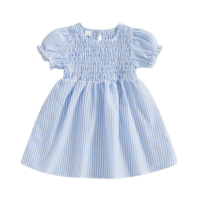 Adorable Baby Girl Floral Print Sleeveless Ruffle Hem Crew Neck A-Line Dress for Summer Beach Party Outfit