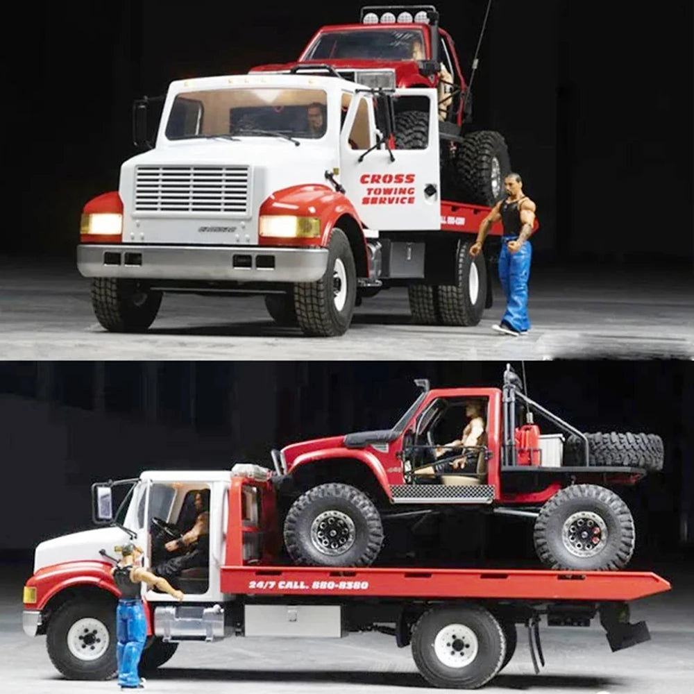 US Stock CROSSRC WT4 1/10 Kits 4*2 Metal RC Wrecker Road Rescue Truck Recovery Light System Two-speed Engineering Car Model Toy
