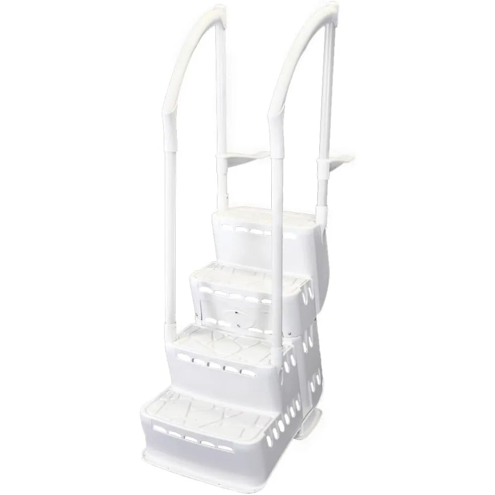 Above Ground Pool Step & Ladder System | Suitable for Swimming Pools Without A Deck | Steps Measure 42" H x 25" W x 36" D | Ladd