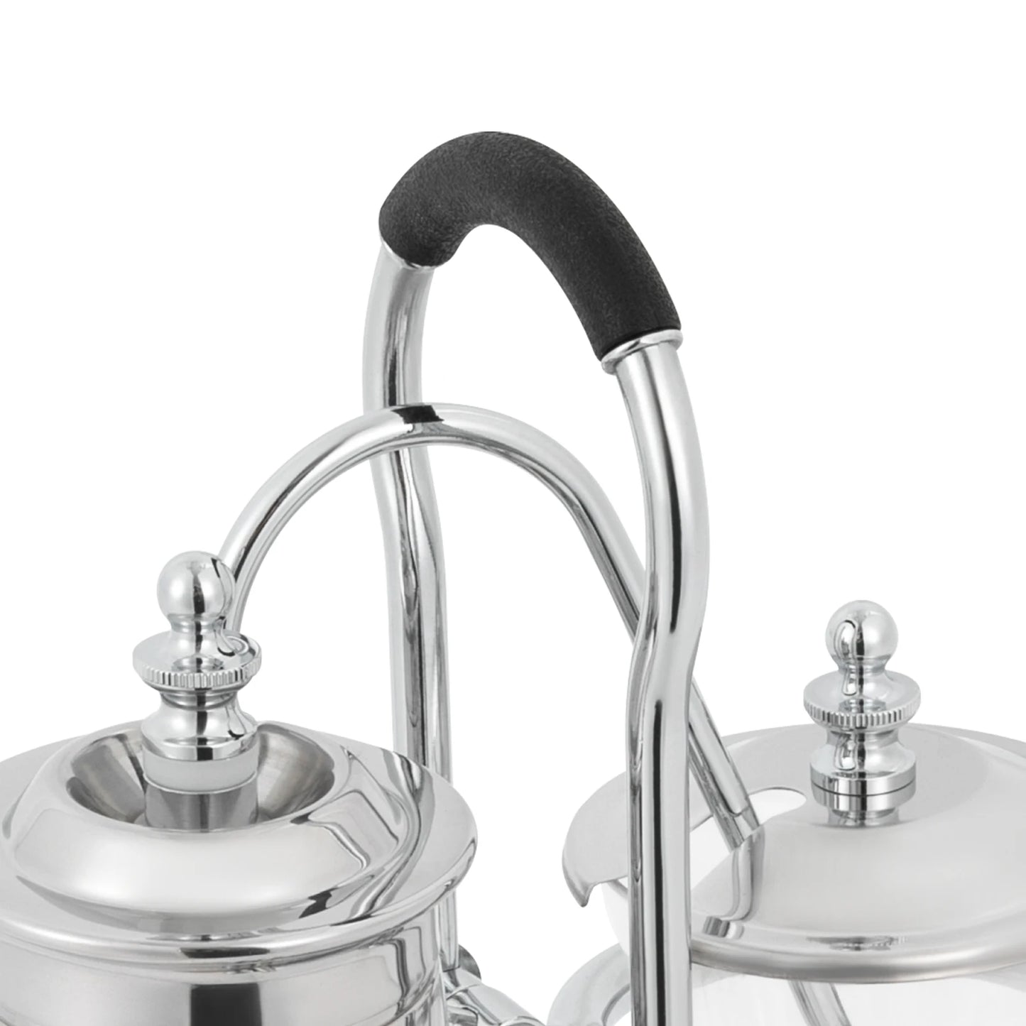 Retro Siphon Coffee Maker 37Qt Capacity Alcohol Lamp with Temperature Control Plastic Filter for Pure Taste Stainless Steel