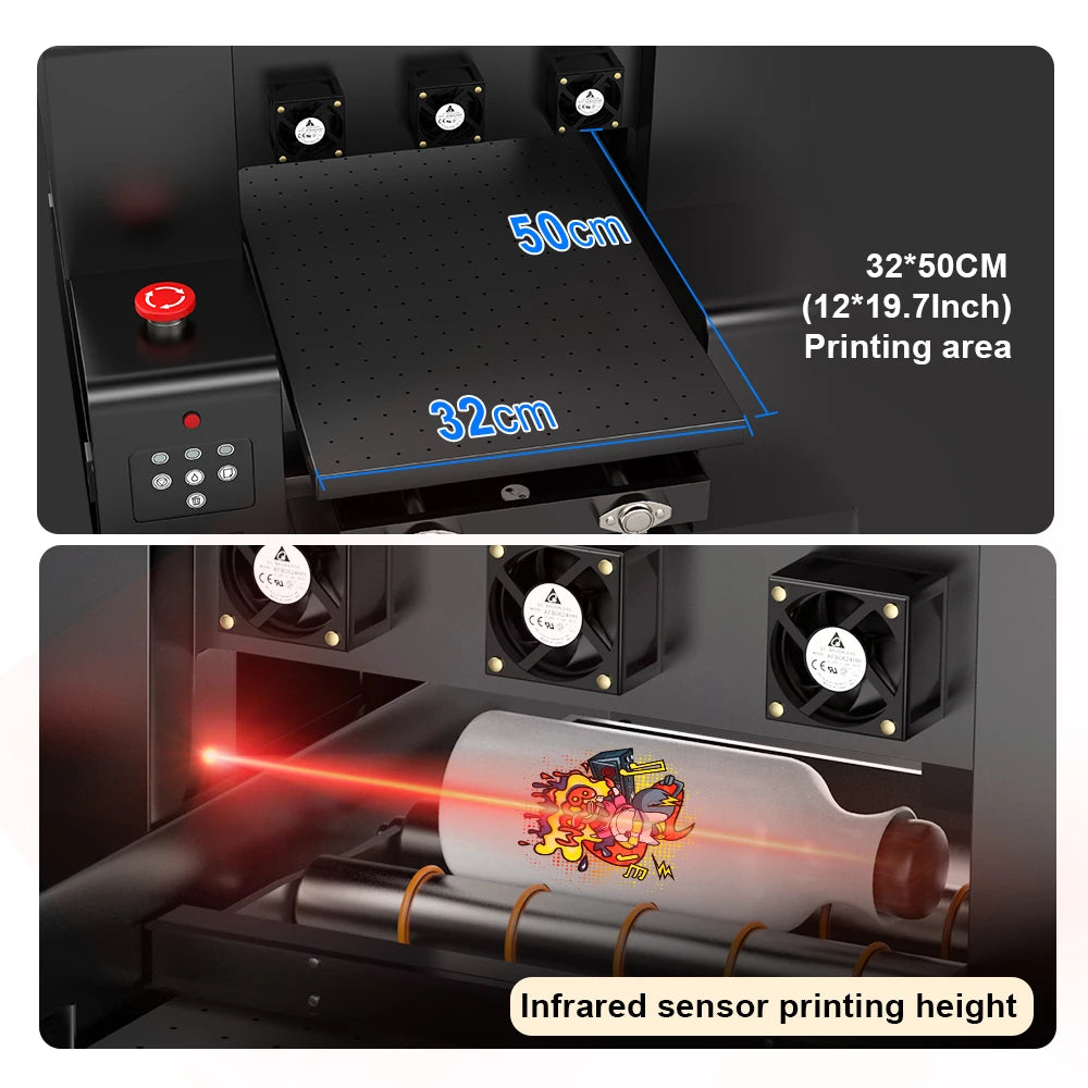 Colorsun A3/A4 UV Printers XP600/L805 Impresora A3 UV DTF Sticker Printing Machine UV Printers For Acrylic Bottle Wood Metal