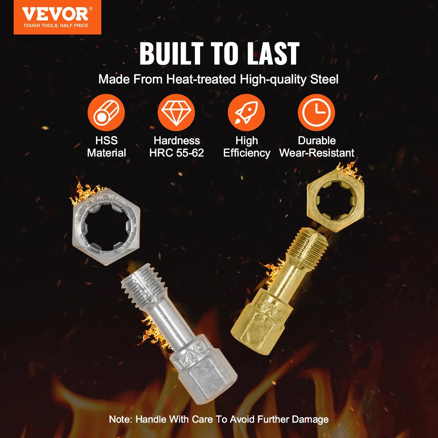 VEVOR Thread Chaser Set UNC UNF Metric Thread Restorer Tool Rethreading Tool Kit Heat Treated Steel for Mechanics DIY Enthusiast