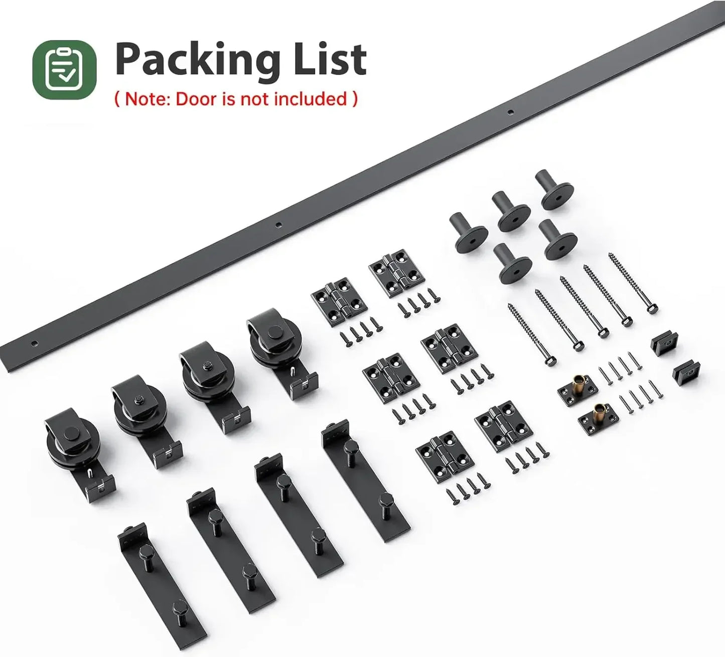 64 Inch Bifold Sliding Barn Door Hardware Track Kit Side Mounted Black Roller Smooth and Quiet Easy Assembly Fits Four 15 Inch Bi Folding Doors