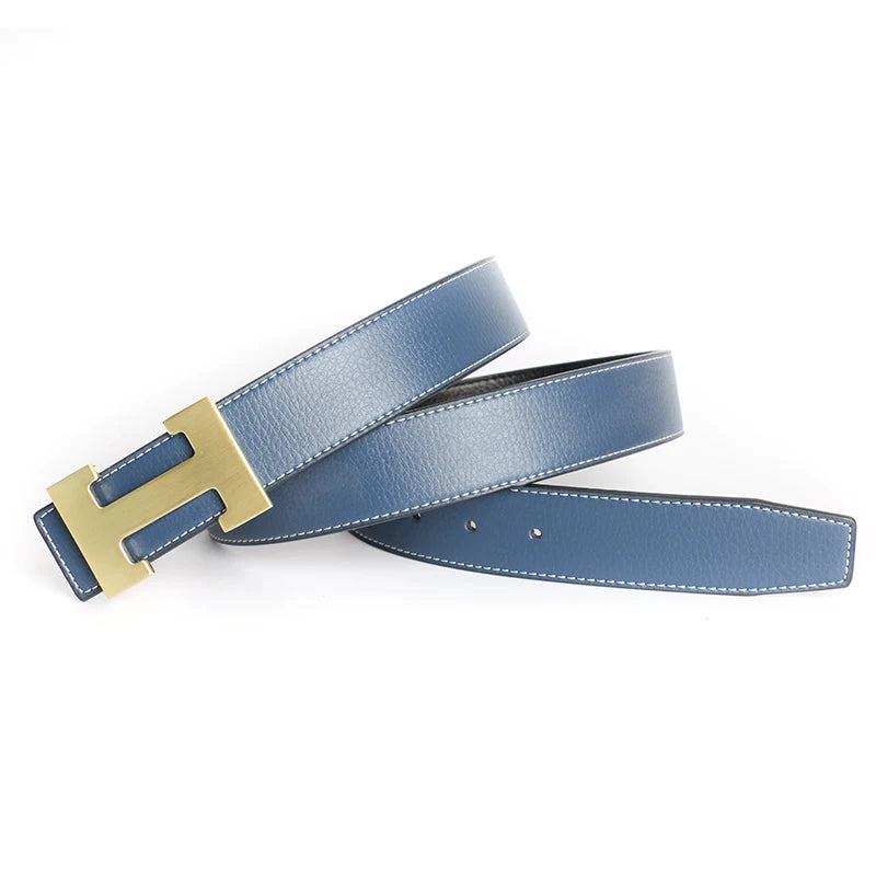 Red Luxury Designer Brand Cowhide H Belt Men High Quality Women Genuine Real Leather Dress Cowhide Strap for Jeans Waistband