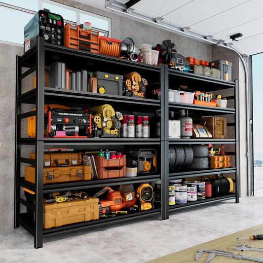 87" Heavy Duty 5-Tier Garage Shelving Unit - Adjustable Steel Storage Rack, Easy Assembly, 3000LB Capacity