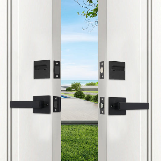 Door Lock Security-protection Double Front Door Lock Set  Door Handle Door Lock with Keys Door Set with Reversible Handle Lever