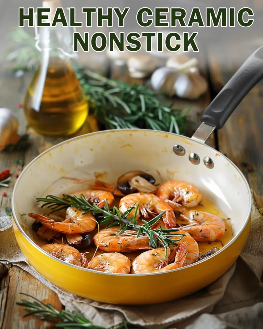 Nonstick Ceramic 10 Piece Cookware Set With Saucepans