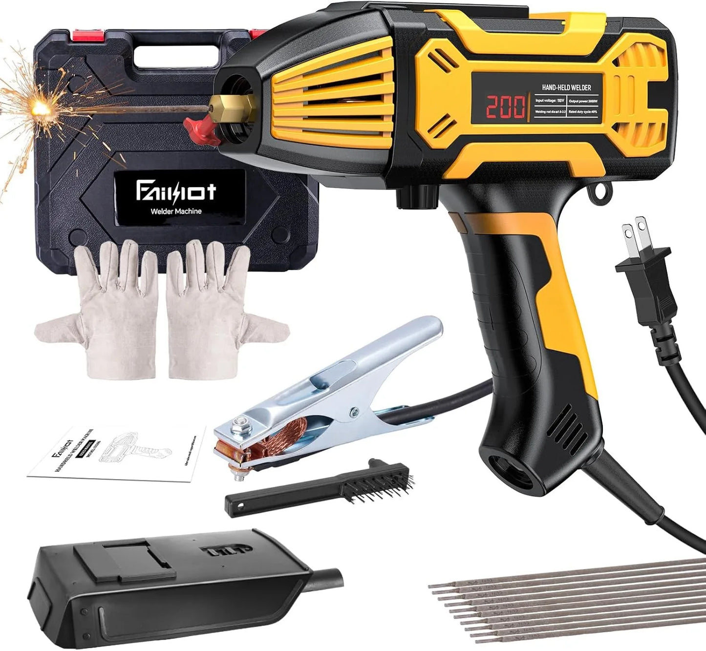 Handheld Welder ARC IGBT 120A with 6 Variable Current Settings FA206 Electrodes Welding Machine for Machine Wire 3/32"-1/8"