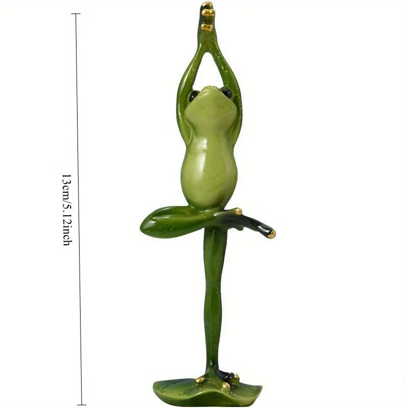 1Pc Yoga Frog Resin Crafts Decorations Tv Cabinet Wine Cooler Pieces Graduation Birthday Gift