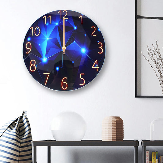 Ultra Thin Glass Wall Clock with Silent Movement Rust Resistant Metal Pointers High Light Transmission Easy to Hang for Home Decor