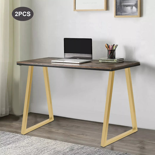 28 inch Pair Trapezoid Metal Table Legs Furniture Legs Gold Office Table Legs Dining Table Legs
