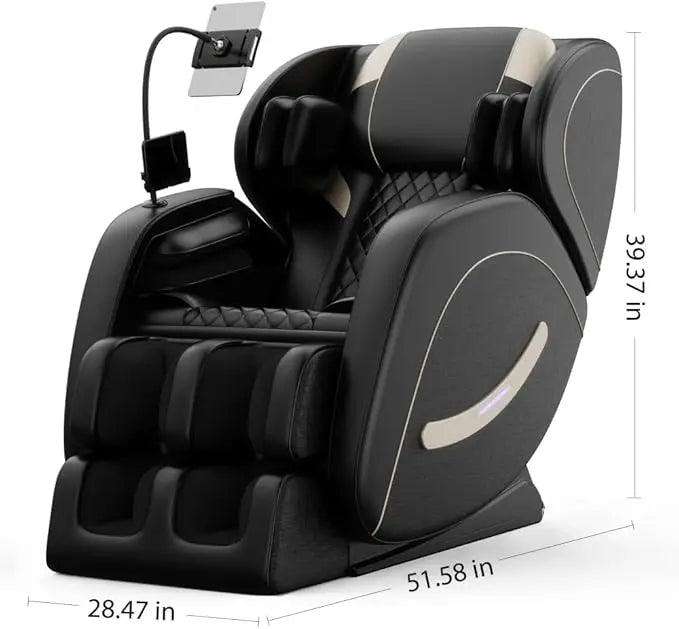 L-Shaped Full Body Massage Chair Recliner – Zero Gravity Reclining Chair with Air Pressure Massage for Adults