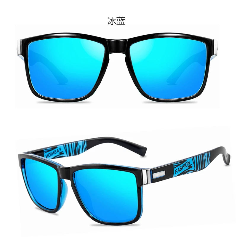 Fashion Fishing Sunglasses  Wrap Square Frame Retro Decorative Polarized Sunglasses Men Women Fishing Sun Glasses For Adults