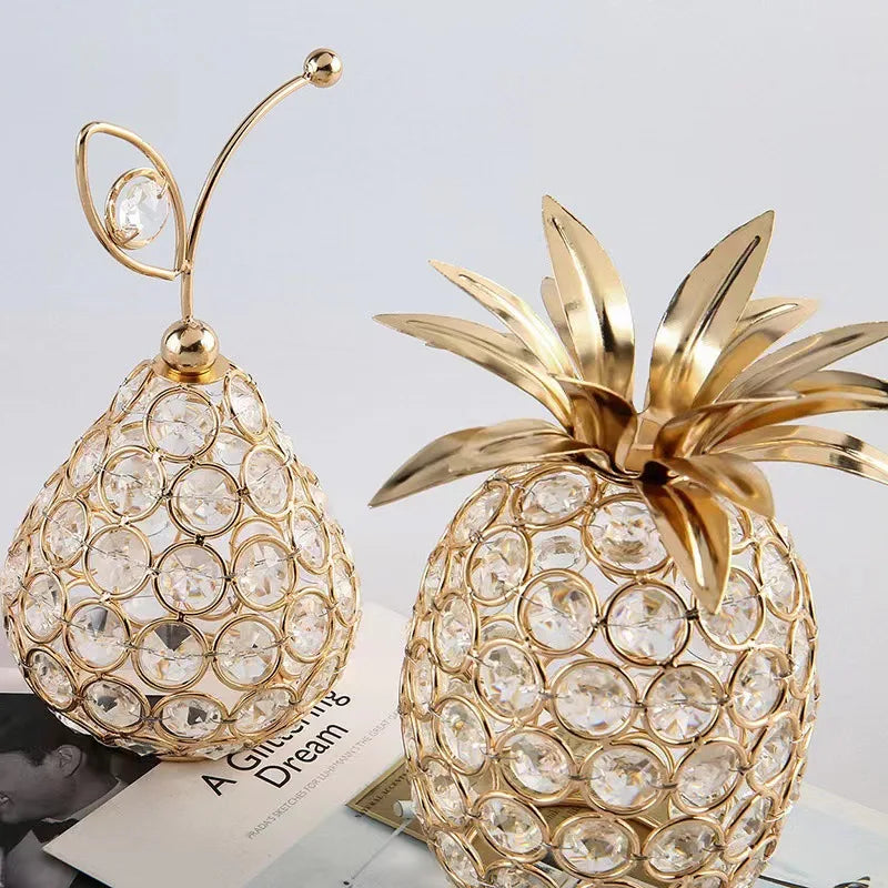 New Creative Crystal Crafts Apple Pear Pineapple Style Home Decoration Pieces