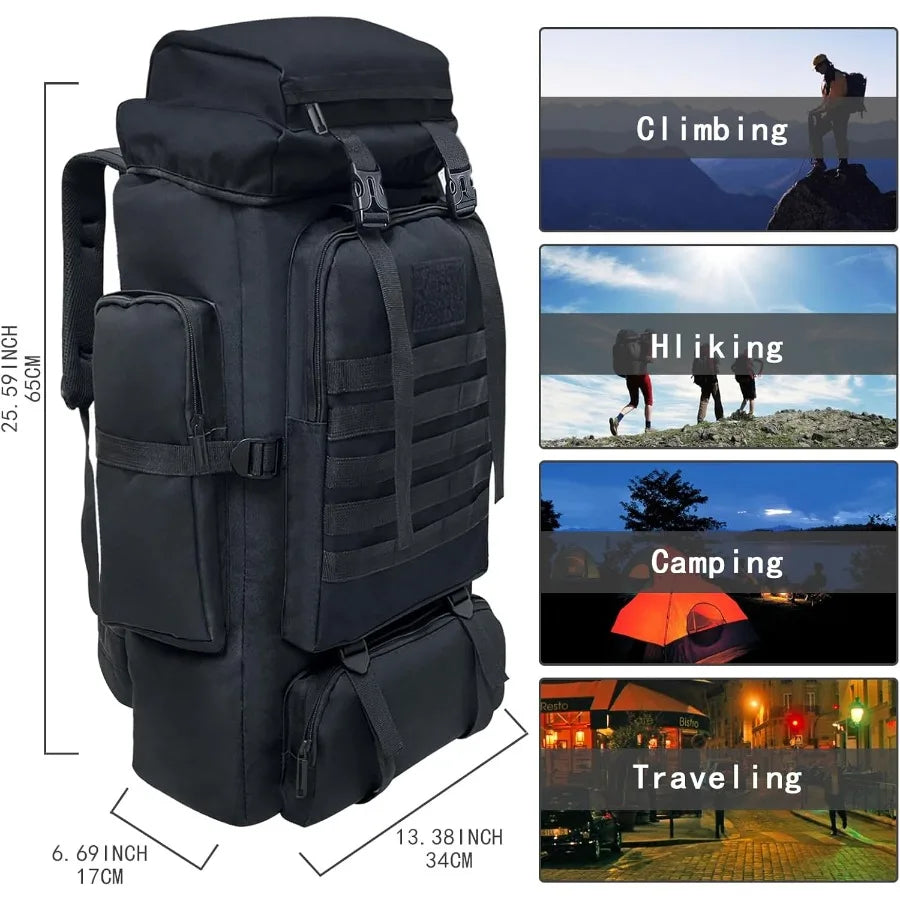 80L Hiking Backpack For Men Outdoor Trekking Rucksack