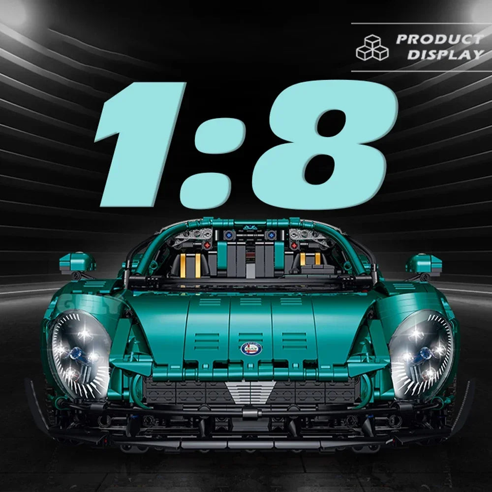 1:8 Scale Model Supercar Building Blocks Technical Bricks Car High-tech Set Desk Decoration Plastic Assembly Kids Toys For Gifts