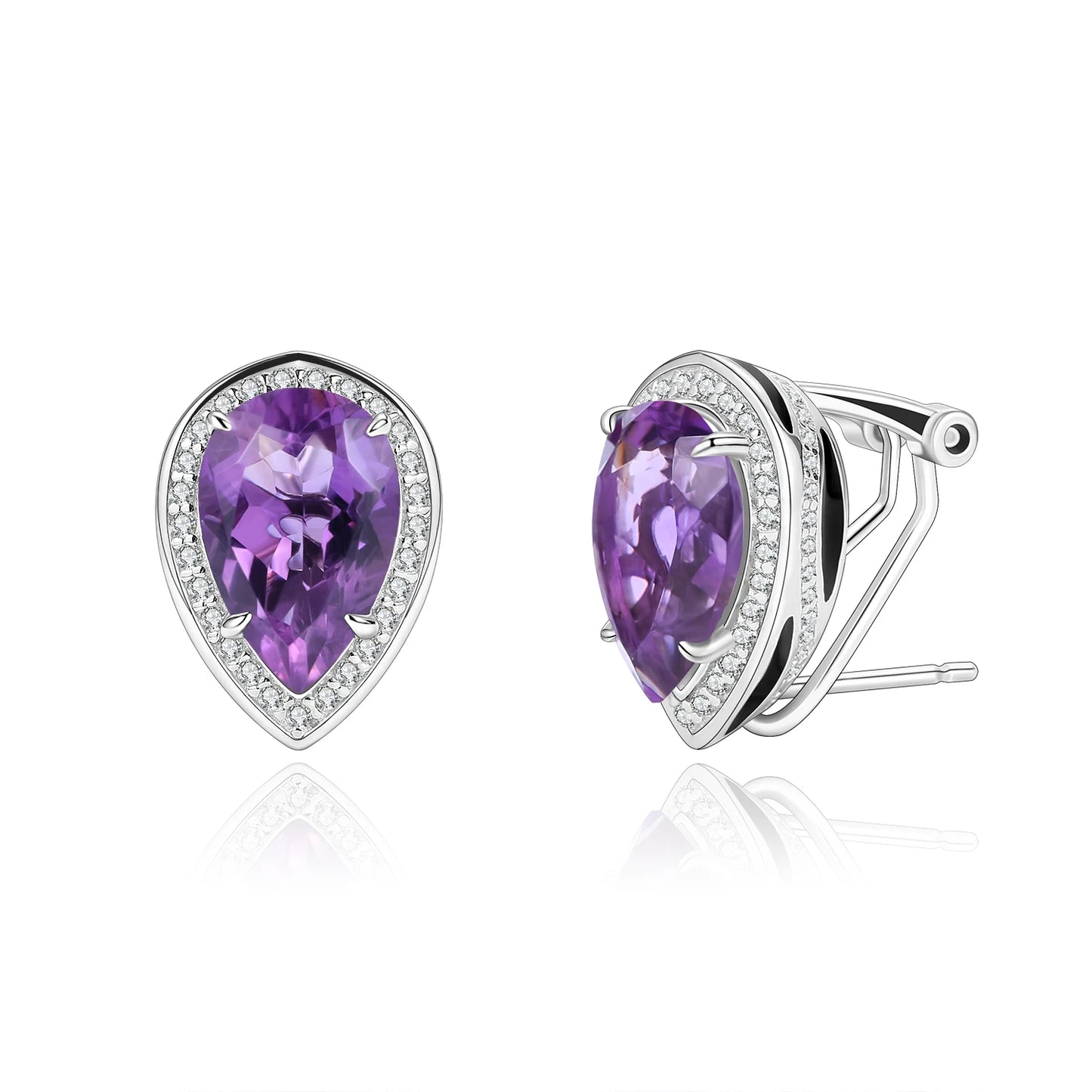 Gems Ballet Lab Blue Sapphire Pear Shape Stud Earrings 925