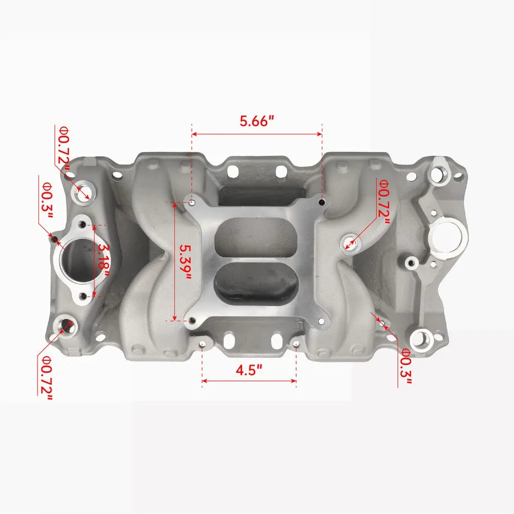 Aluminum Air Gap Intake Manifold for SBC Small Block Chevy 350 400 1955-1995