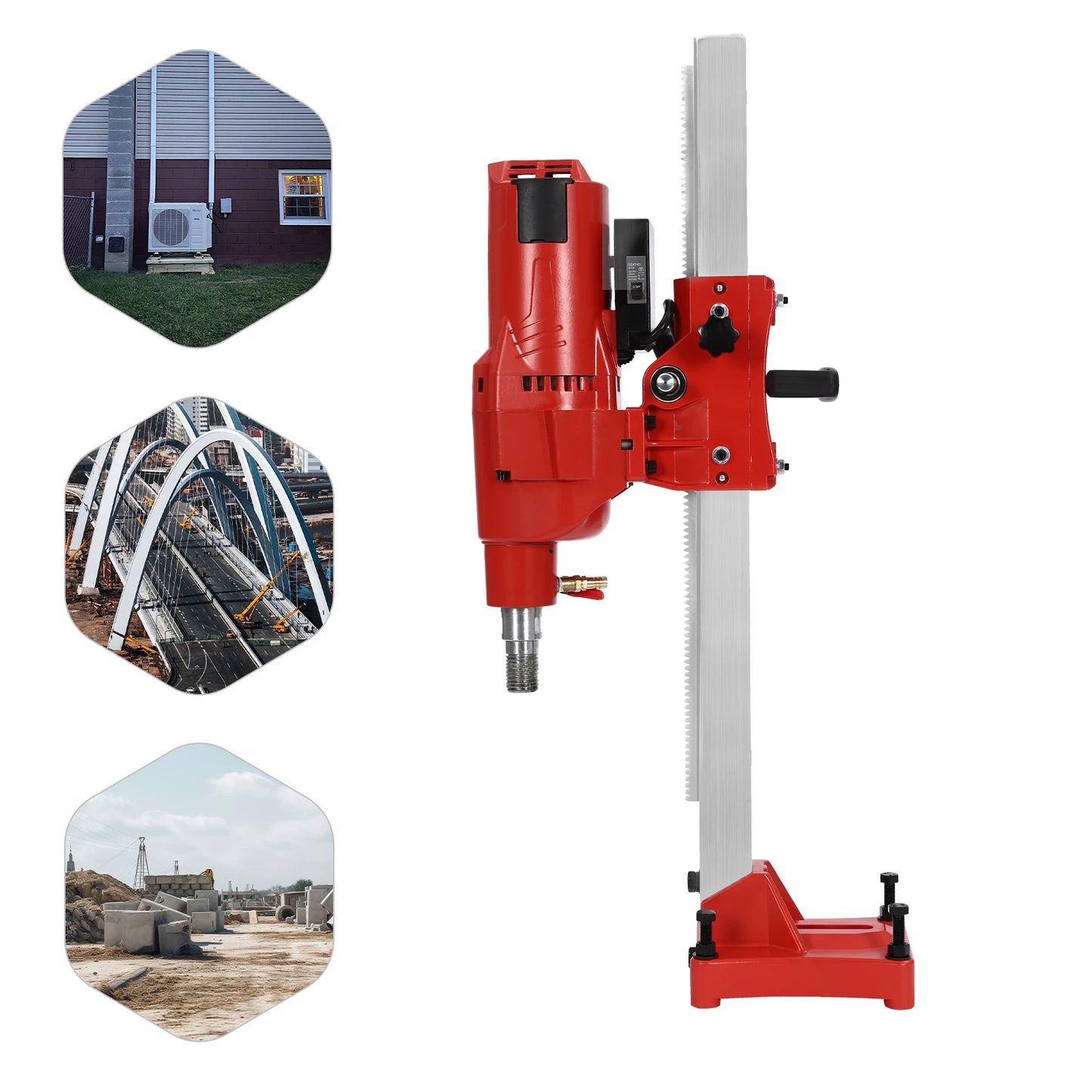 4250W Wall Hole Opener Tools Set 1m/3.3ft Diamond Core Drilling Machine For Drilling Work Max 10in Drilling Diameter