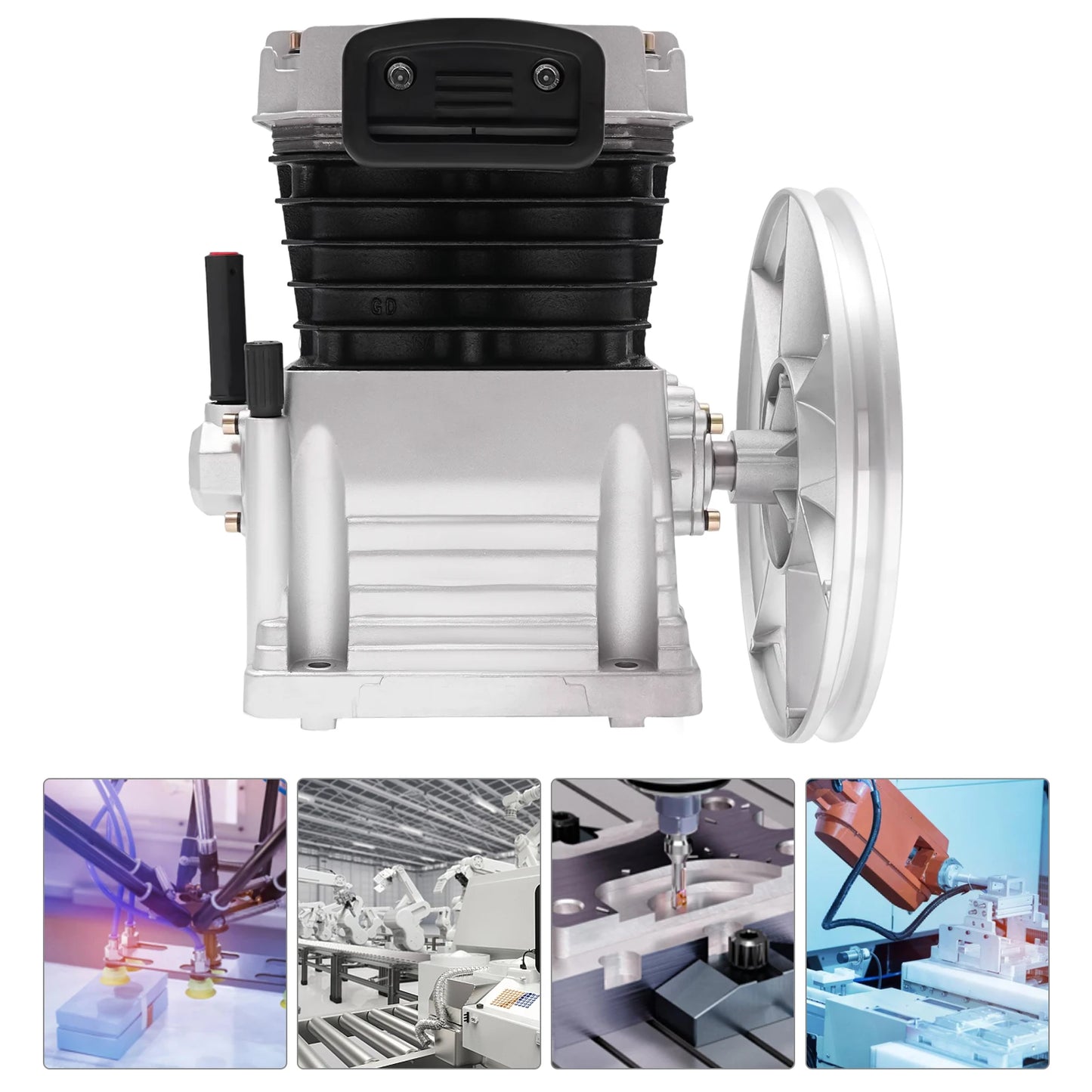 Air Compressor Head 3hp Compressor Pump Head 2 Cylinders Piston Compressor Gas Conveying Refrigeration