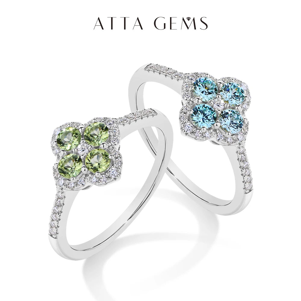 ATTAGEMS S925 Sterling Silver Halo Classic Moissanite Rings for Women Girls Anniversary Gifts Fine Jewelry Shipping from the USA