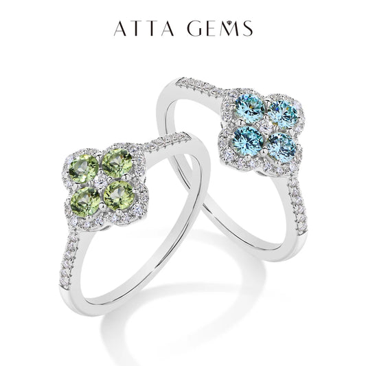 ATTAGEMS S925 Sterling Silver Halo Classic Moissanite Rings for Women Girls Anniversary Gifts Fine Jewelry Shipping from the USA