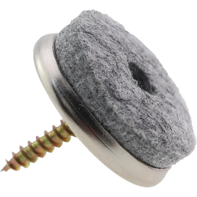 12PCS Felt Floor Screw Pads Furniture Sound Deadening 28mm in Foot Wooden Tables Chairs Sofas