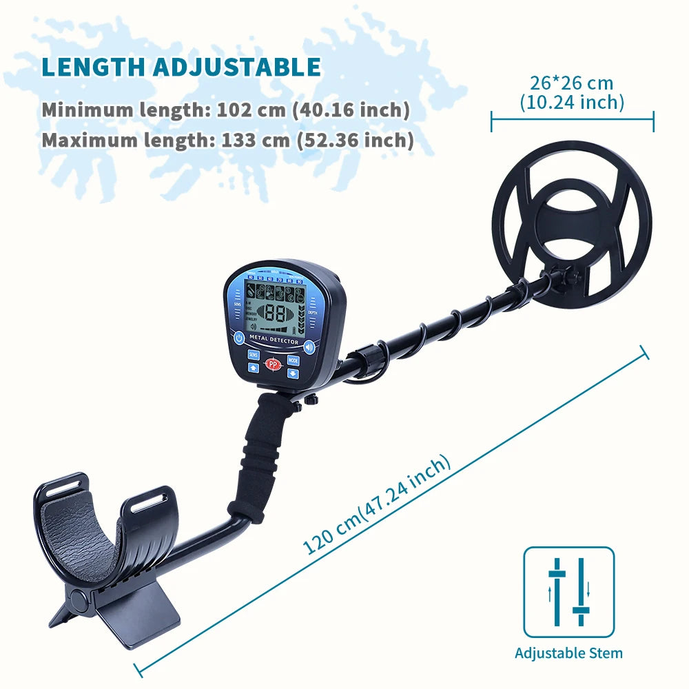 Professional high-sensitivity metal detector, underground treasure gold metal detector with LCD target identification