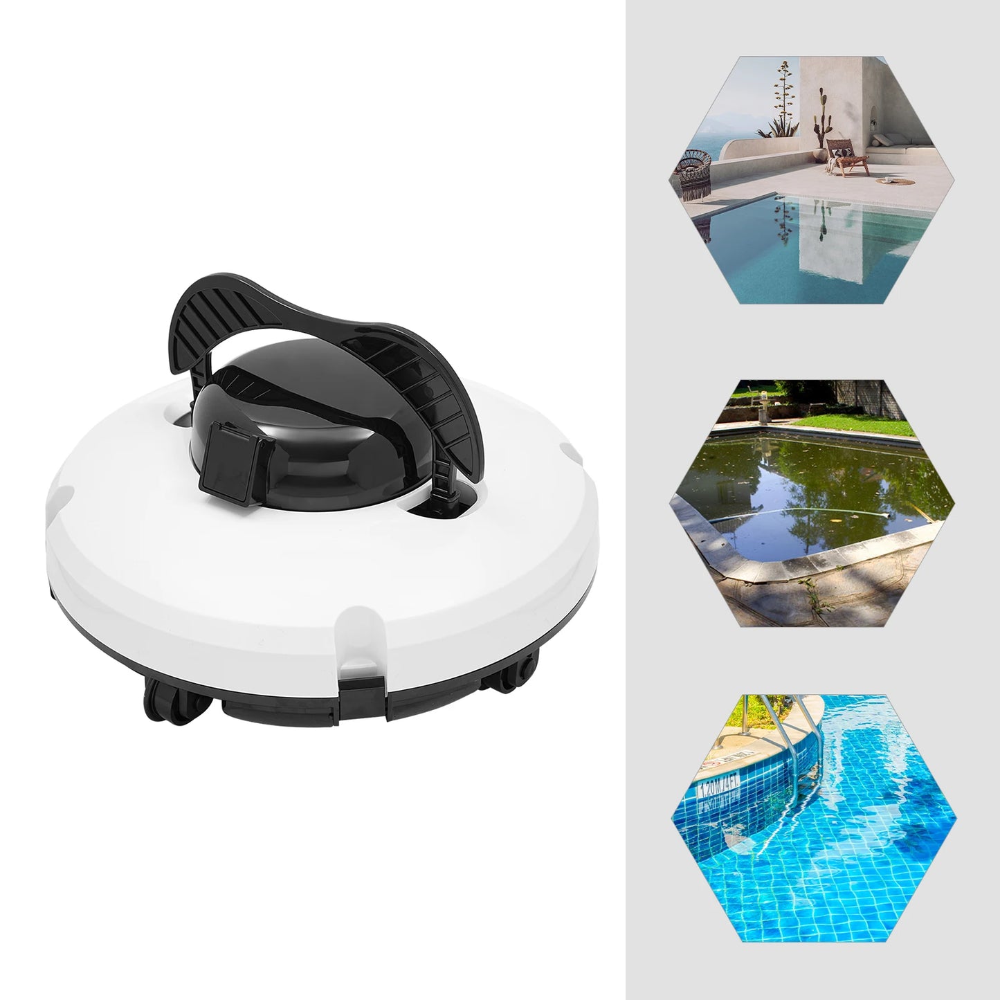 ABS IPX8 Protection level Cordless Robotic Pool Cleaner dual motor drive motors 120 Mins Runtime for  Pool up to 1076.4ft2