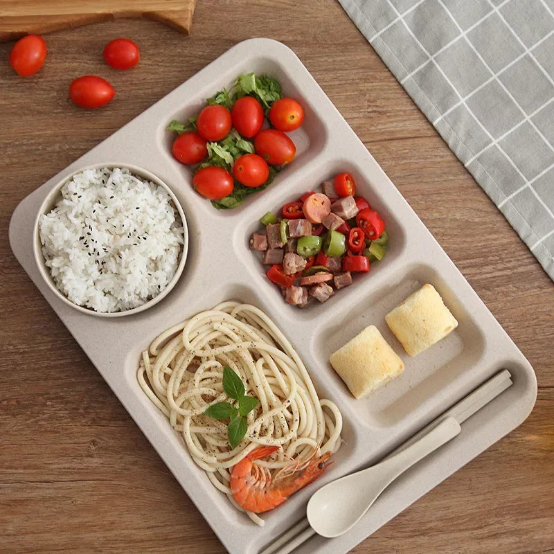 Ceramic Dividing Dinner Plate Breakfast Fruit Tray White Porcelain Restaurant Home Divided Food Dishes Adult Tableware