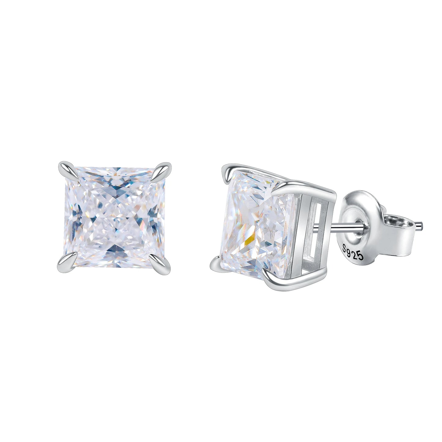 Gems Ballet Moissanite Studs 0.4to3ct D Color 925 Silver
