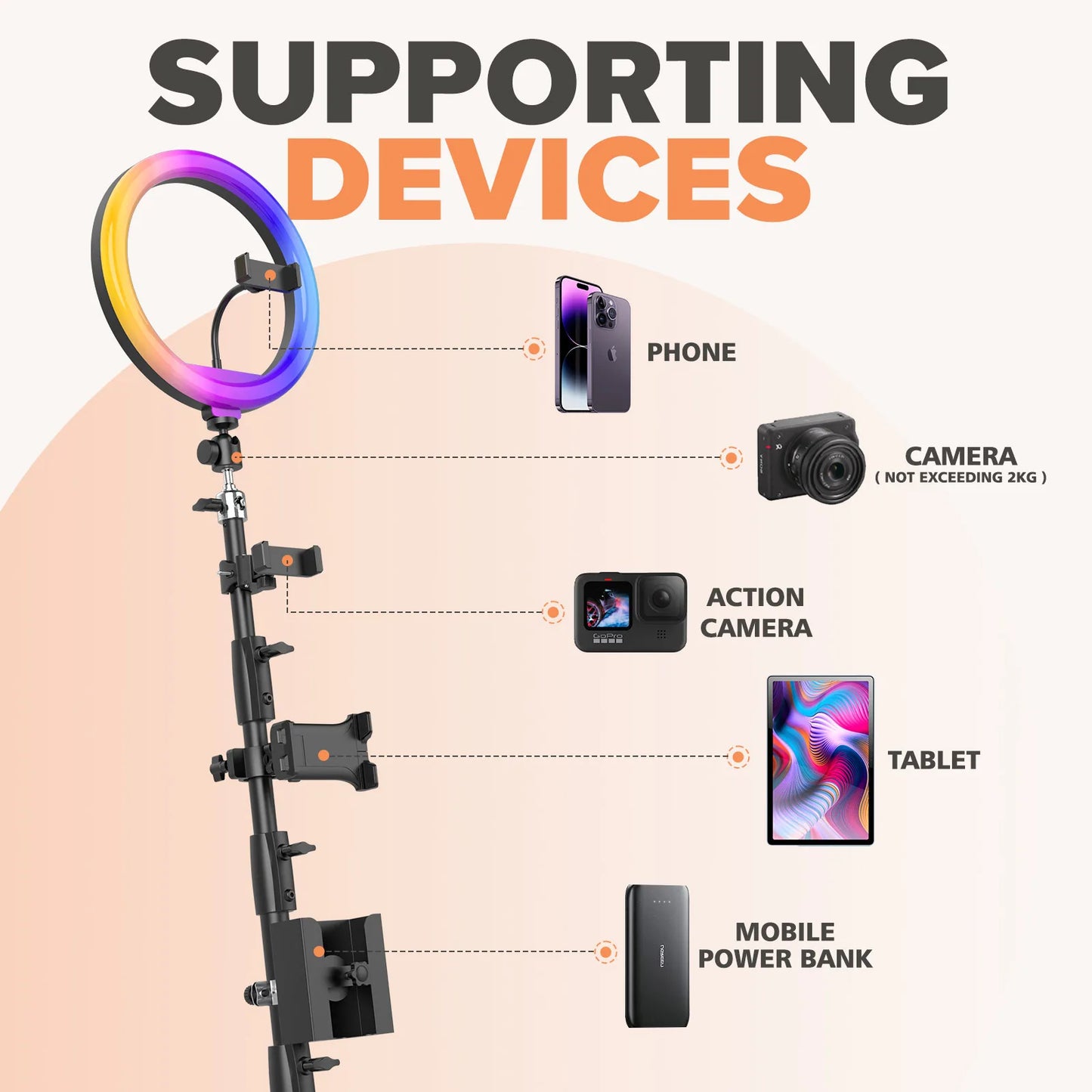 360 Photo Booth With RGB Ring Light App Control Christmas