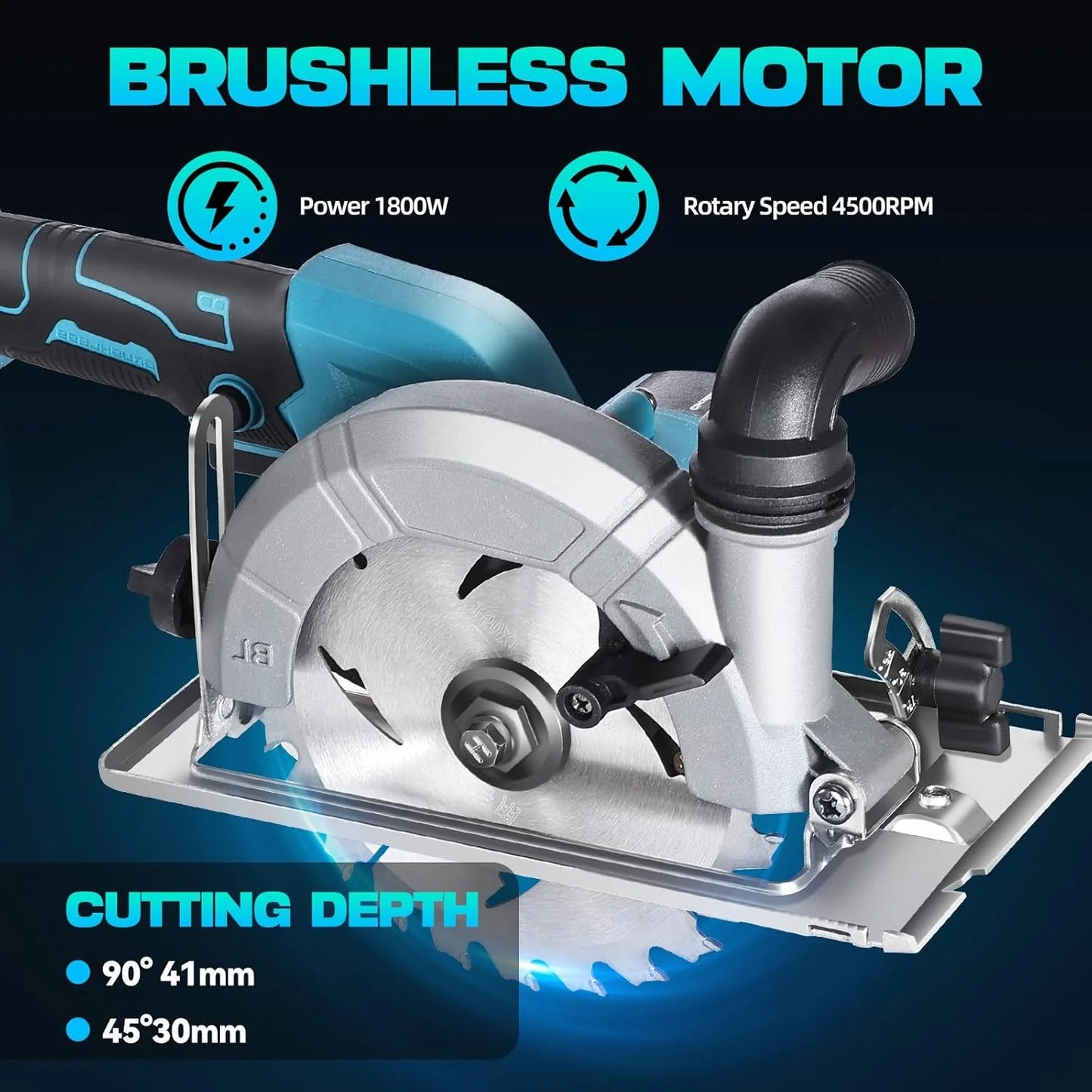 1100W 125mm Brushless Mini Electric Circular Saw Cordless Adjustbale Angle Woodworking Power Garden Tool For Makita 18vbattey