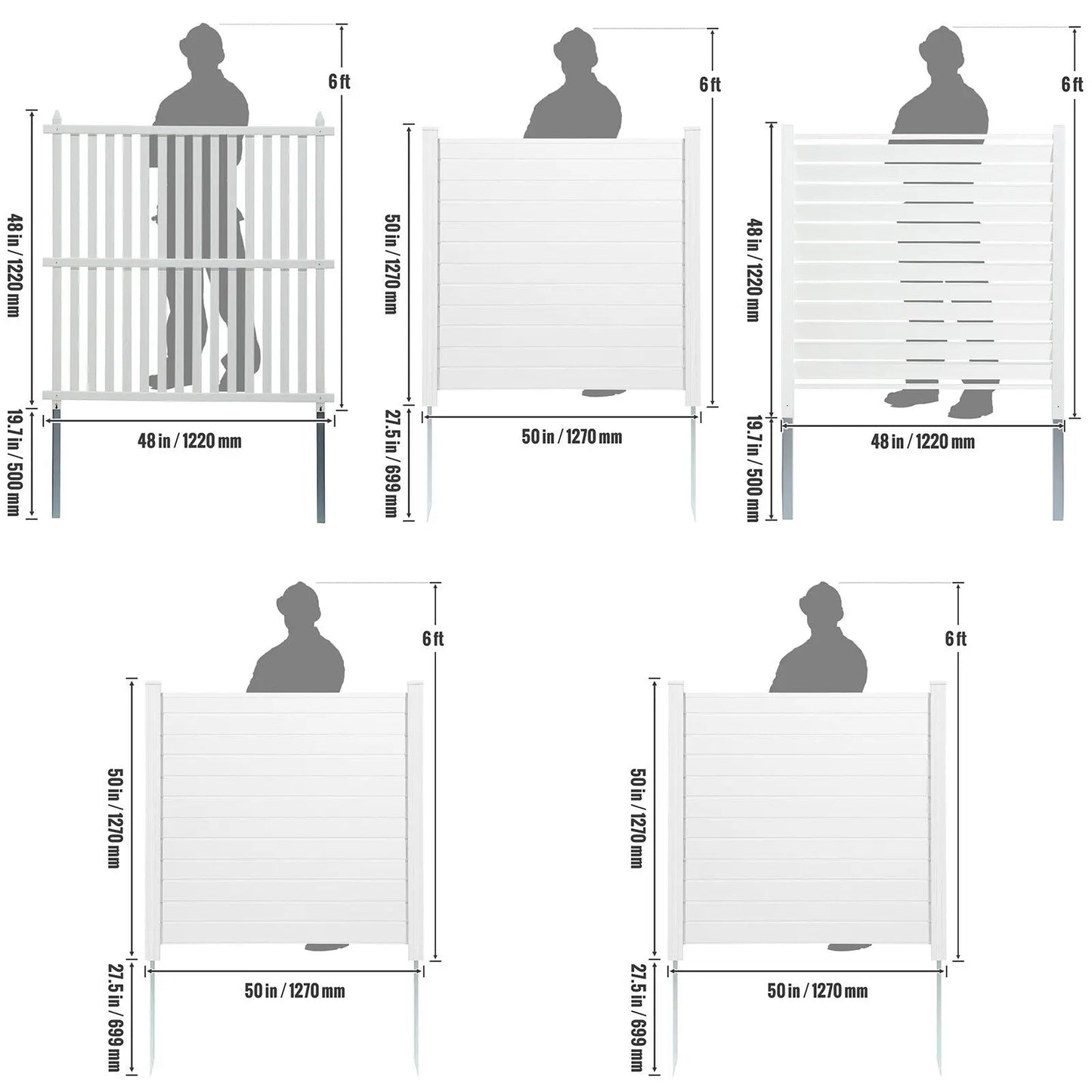 Outdoor Privacy Screens 50 Inch Wide Air Conditioner Fence
