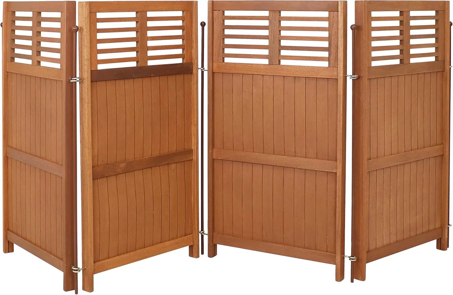 MKDK 44 Inch Folding Outdoor Wood Privacy Screen Patio Deck