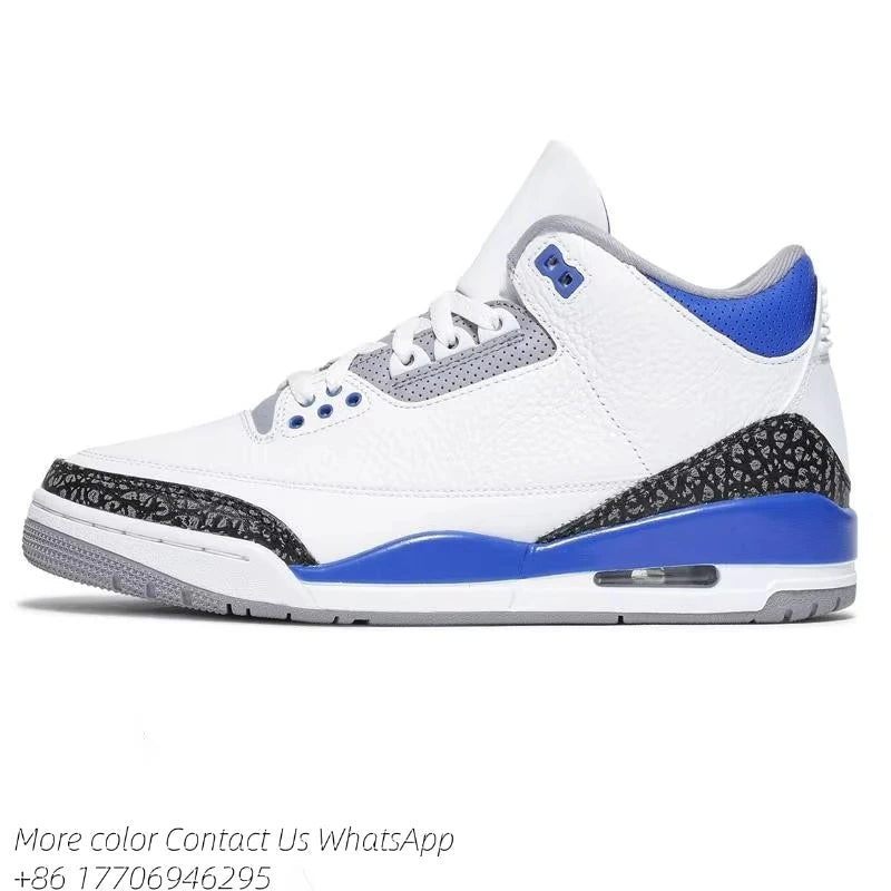 Designer 3 Shoes Sneakers 3 Blue Mens Womens 3s Black Cement Lvory Fear Pack Shoe Midnight Navy Woman Brown shoes