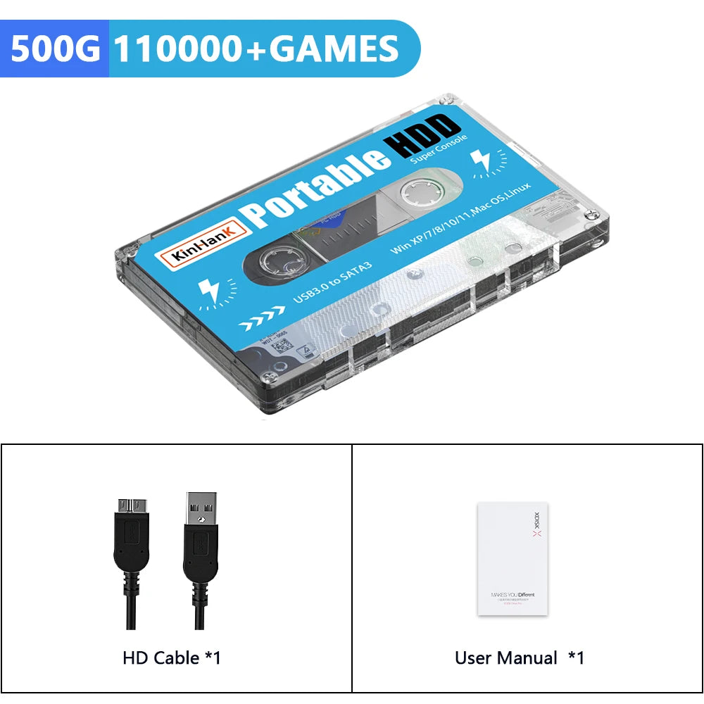 KINHANK Super Console X Gaming HDD Batocera 35 100000 Retro Games for PS3/PS2/WII/WIIU/SS/DC/MAME Retro Game Console for Pc