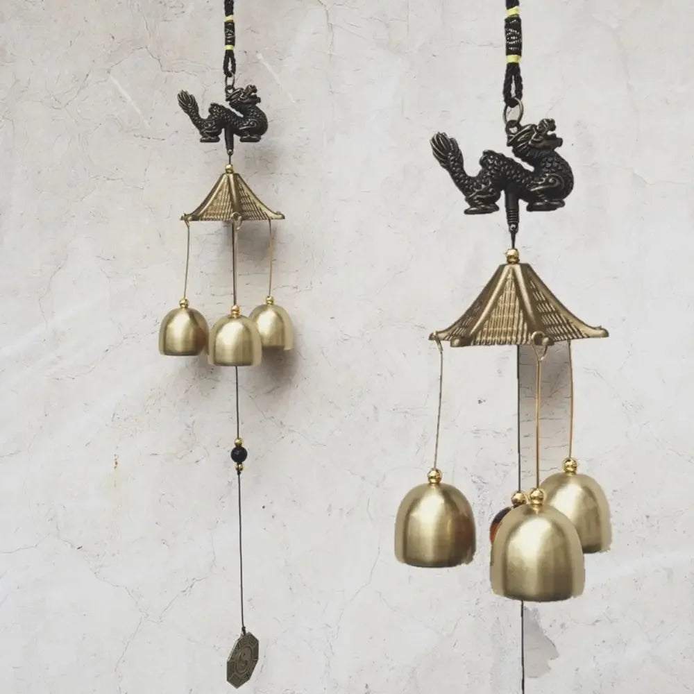 Retro Wind Chimes Copper Wind Bell Hanging Pendants Garden Decorations Outdoor Oriental Lucky Pendants