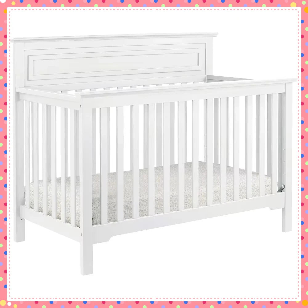 4-in-1 Convertible Crib, Grow-With-Me Bed from Infant to Teen, Space-Saving Modern Nursery Essential