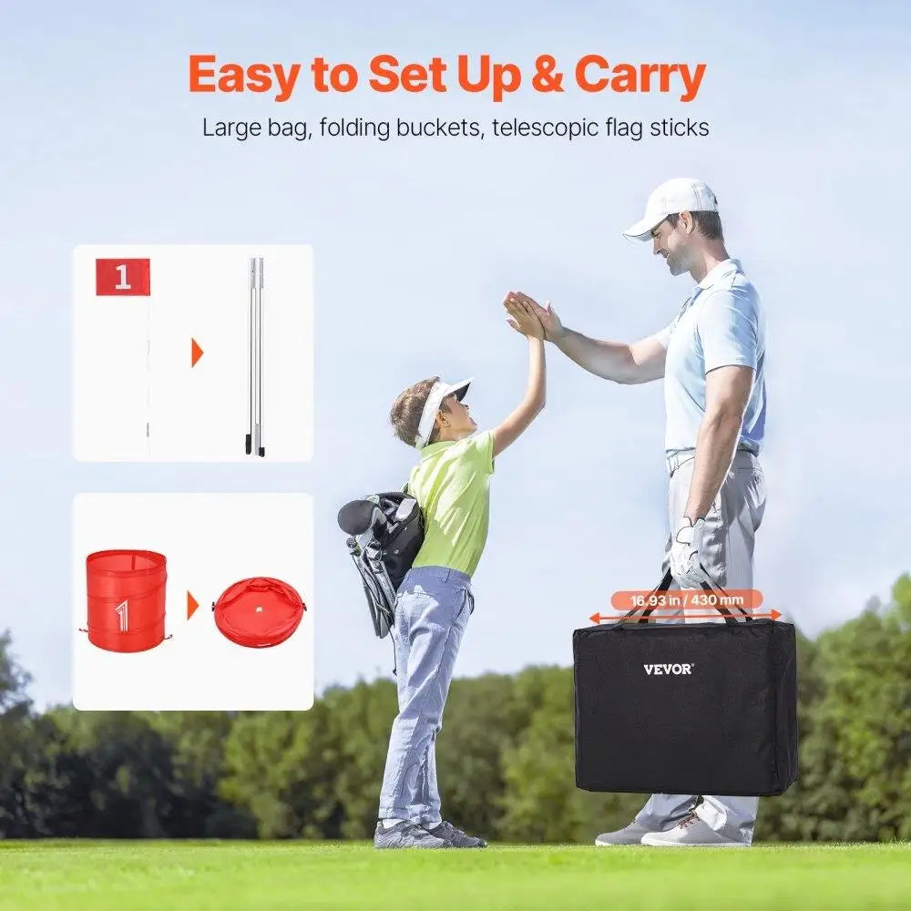 Backyard Golf Game 9 Hole Portable Outdoor Bucket Design for kids & Adults
