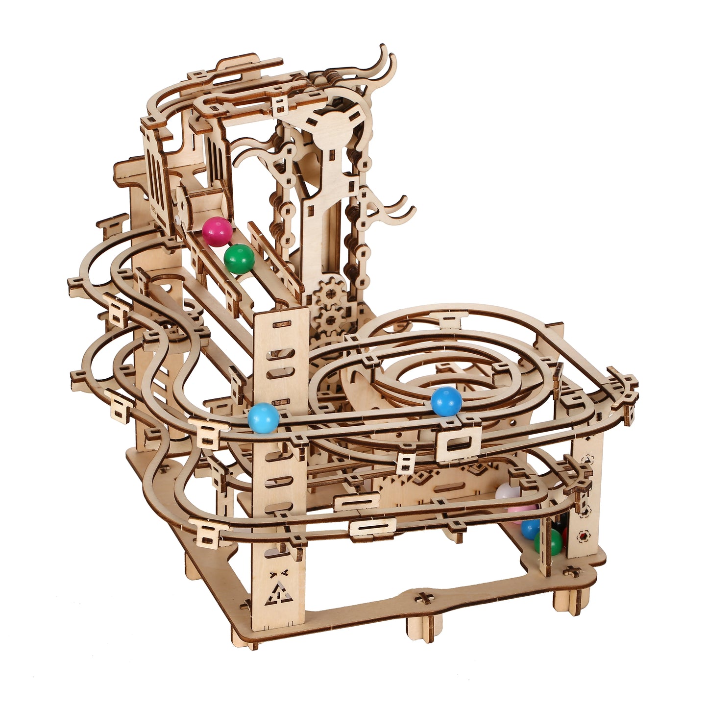 Track Pulley DIY 3D Wooden Puzzle Kit for Kids and Adults
