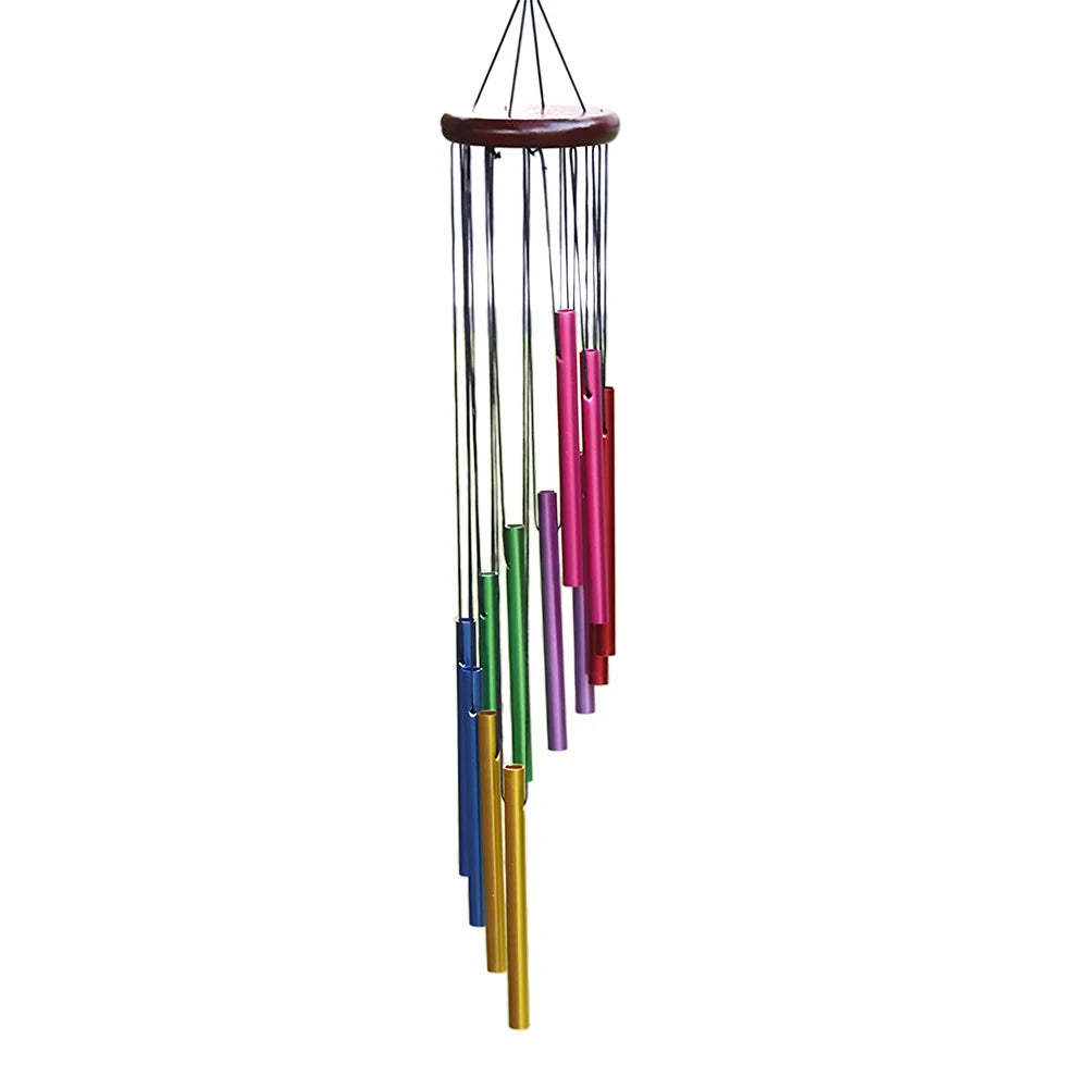 Outdoor Garden Wind Chime 12 Metal Tubes with Hook Wind Chimes Pendant Hanging Metal Pipe Wind Chimes Bells for Garden Home Yard