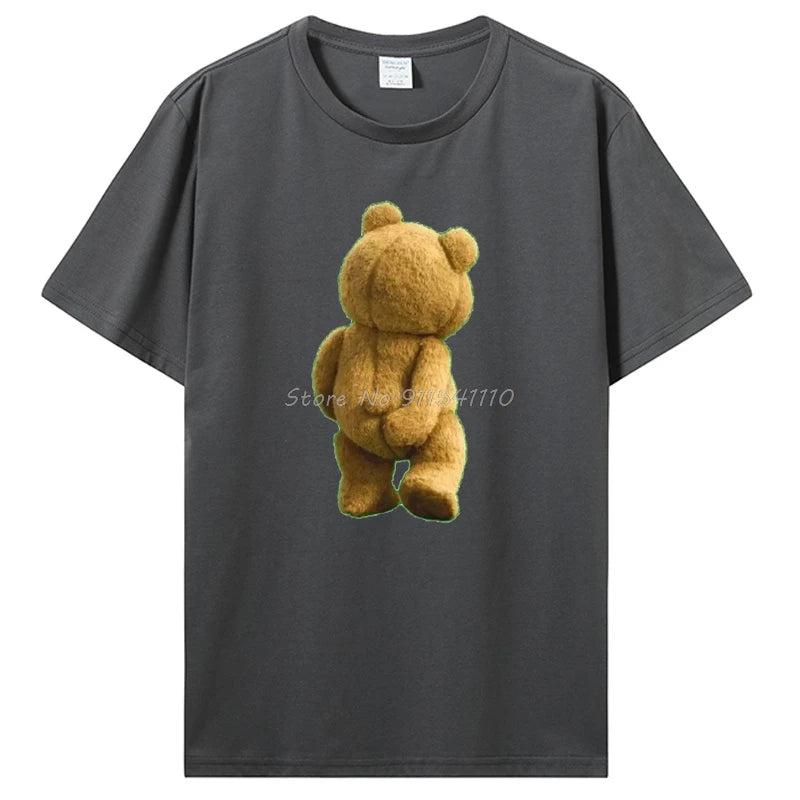 Ted Bear Scratching His Ass T-Shirt Casual Cotton Tops Tees Fitness T Shirt Oversized Unisex Streetwear Tshirt Men's Clothing