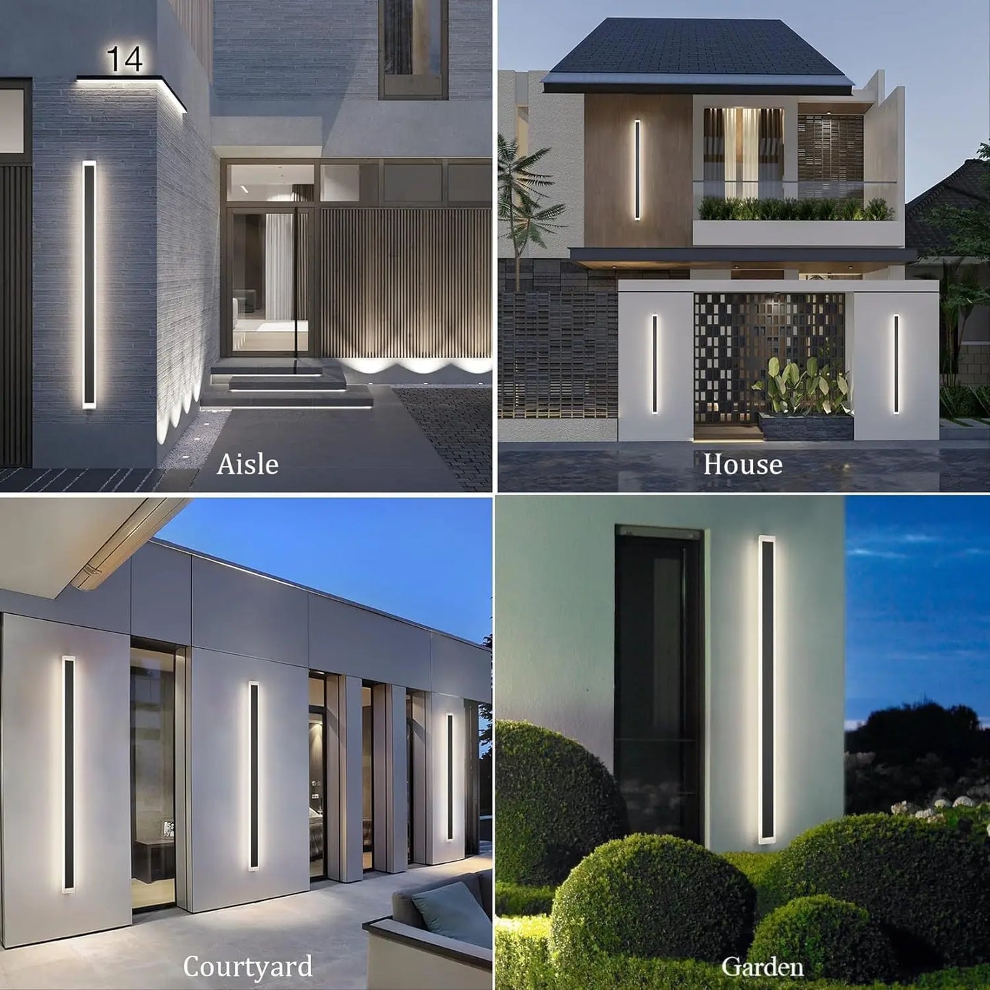 Long Wall Lamp Modern LED Waterproof IP65 Outdoor Wall Mount Lighting Fixture Garden Porch Sconce Lantern Sconces Luminaire