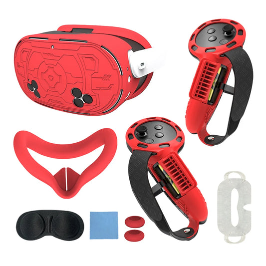 7Pcs VR Accessories Anti-Fall for Meta Quest 3S VR Protective Accessories Set VR Face Cover Controller Grips Cover Joystick Caps
