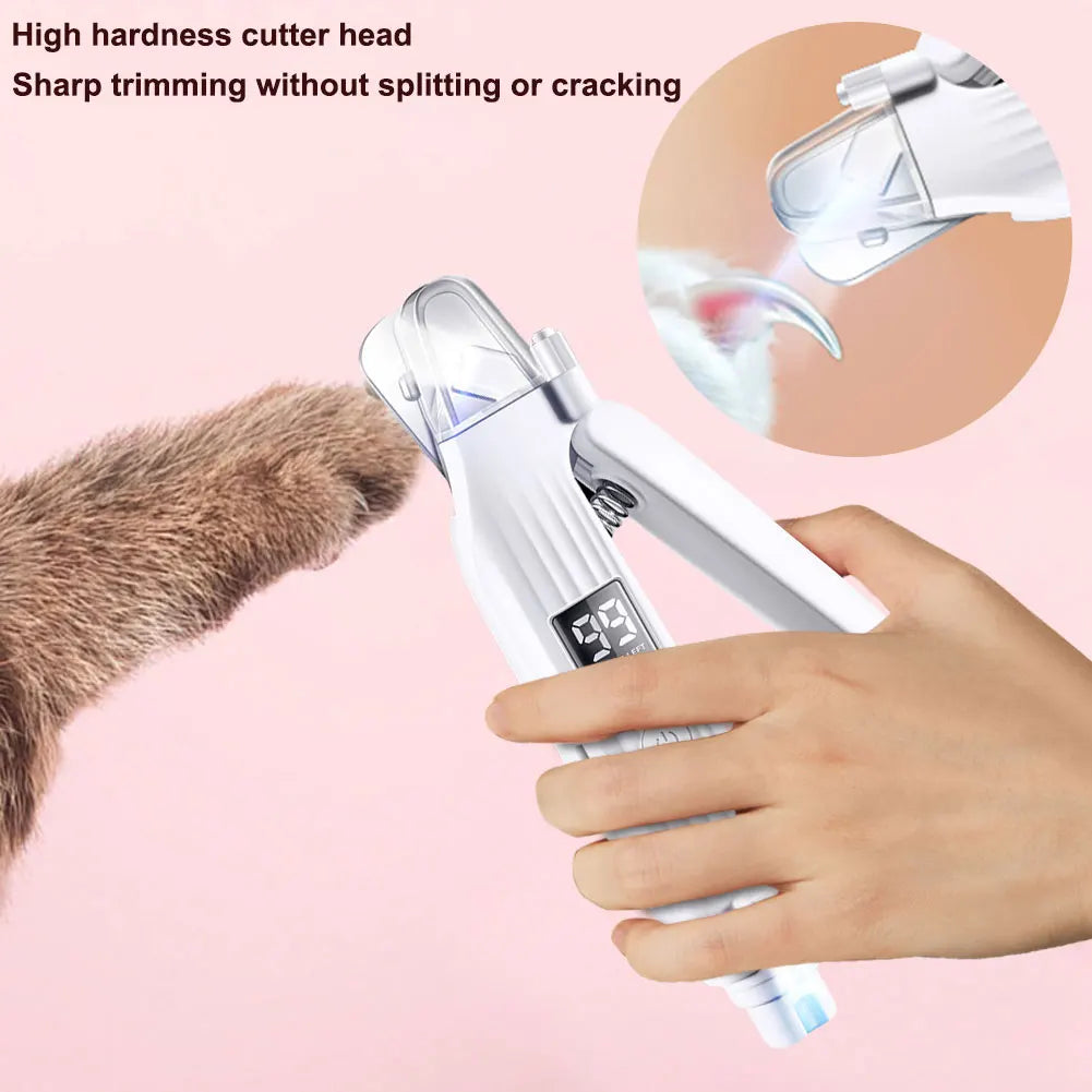 2 in 1 Electric Dog Nail Grinder and Clipper with LED Lights Pet Toenail Clippers Dog Nail Trimmer and Grinder for Dogs and Cats